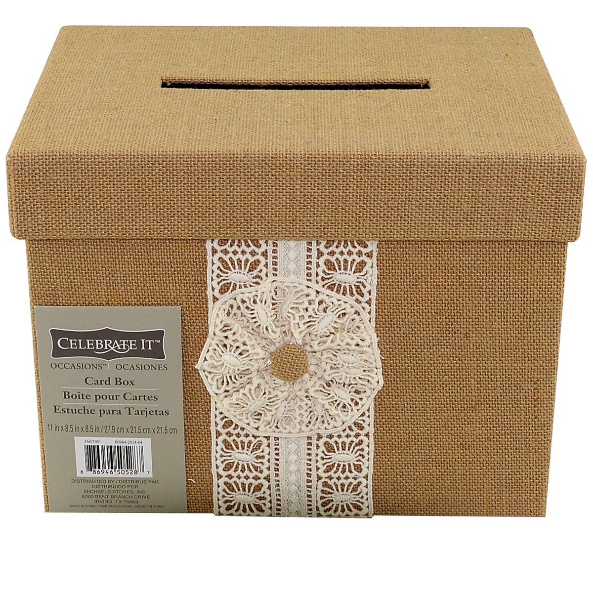 Celebrate It™ Occasions™ Burlap Card Box